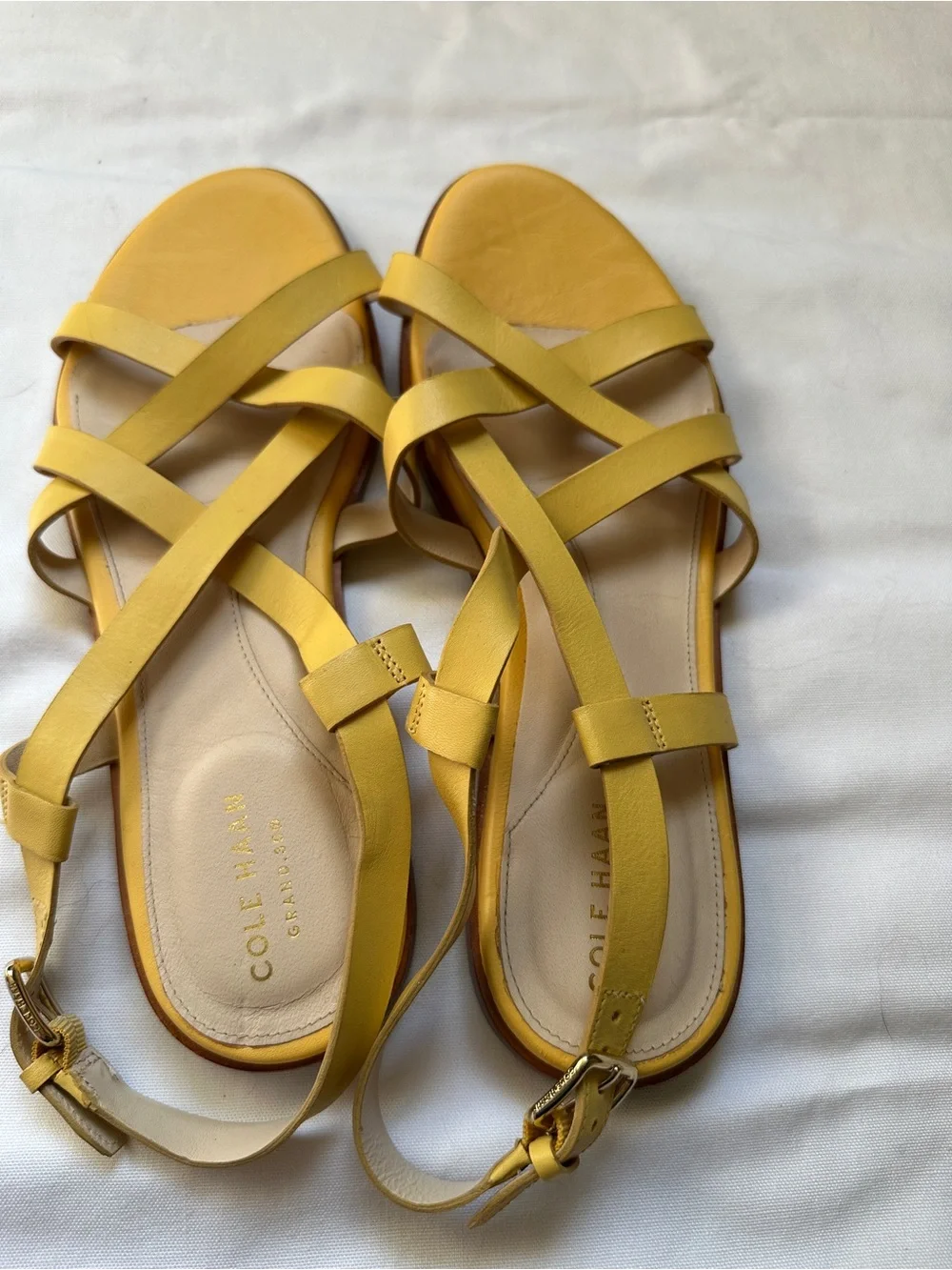 Cole Haan Yellow Leather Strappy Sandals